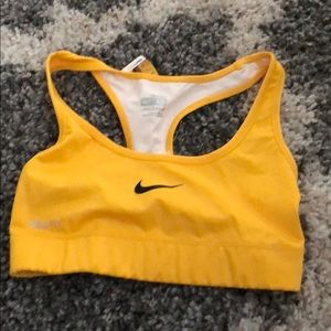 Nike yellow workout bra